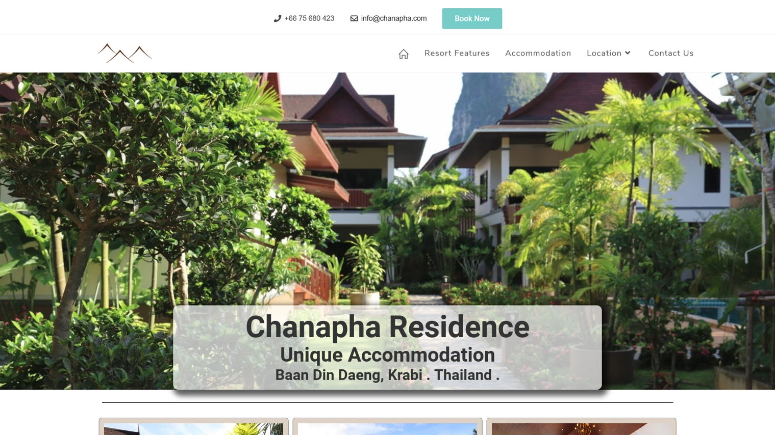 website design for a boutique hotel in Thailand