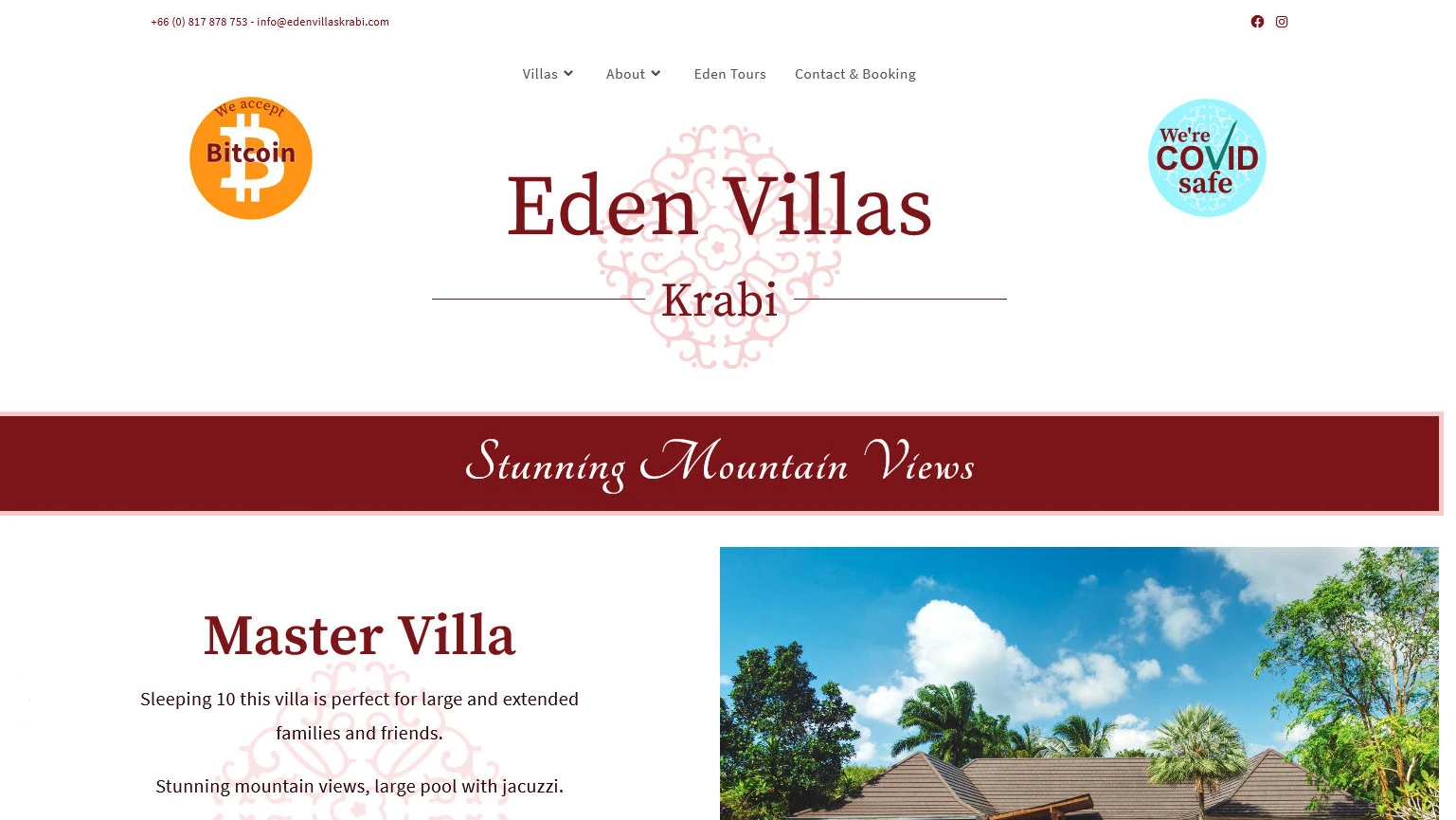 website design for exclusive holiday villa rentals