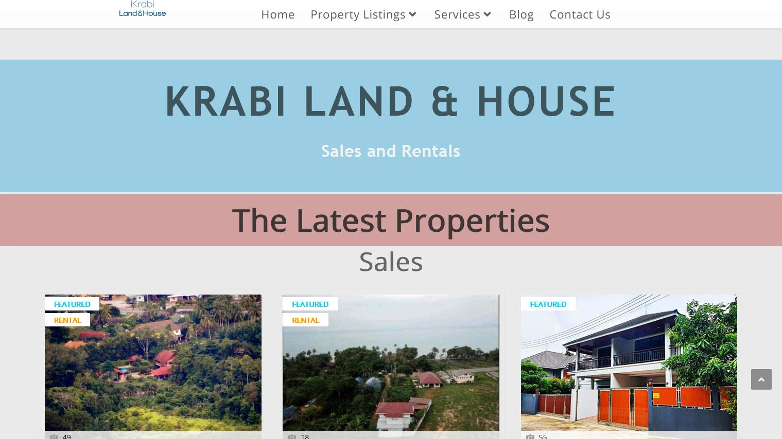 website design for a land real estate agent