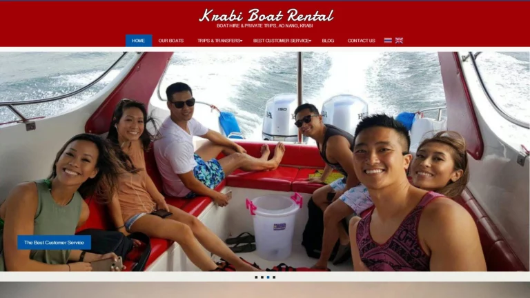 website design for a boat tour company