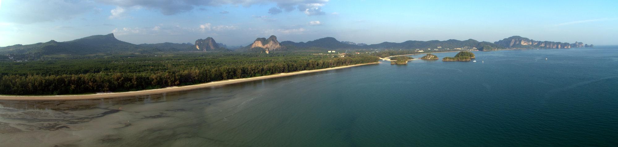 aerial panorama beach landscape